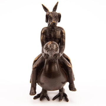 Duck Riders in Love (Bronze Sculpture, Pocket Size)