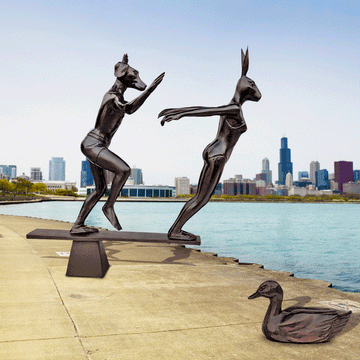 Jump into Bliss (Bronze Sculpture)