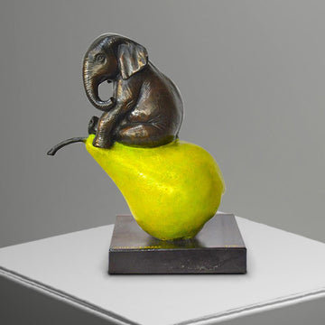 The Elephant Was Just Pearfect (Bronze Sculpture, Small)