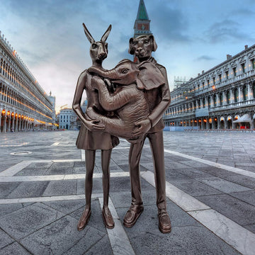 The Elephant Lovers (Bronze Sculpture)