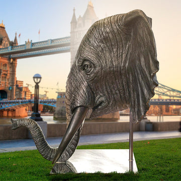 Adwin the African Forest Elephant was Thinking Big (Bronze Sculpture)