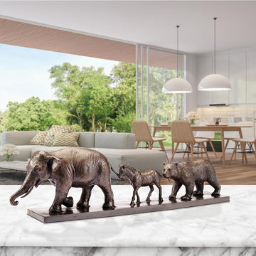 Love the Indian Elephant, the Grevy's Zebra, and the Asiatic Black Bear (Bronze Sculpture)