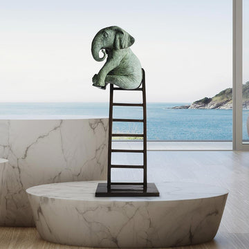 Elephant Reaches New Heights (Bronze Sculpture)