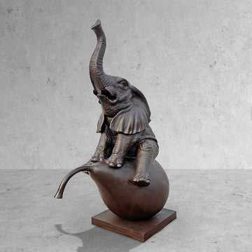 The Elephant and the Pear (Bronze Sculpture, Mid-Size)