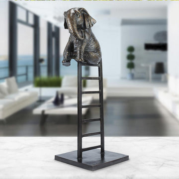 Elephant Up High (Bronze Sculpture)