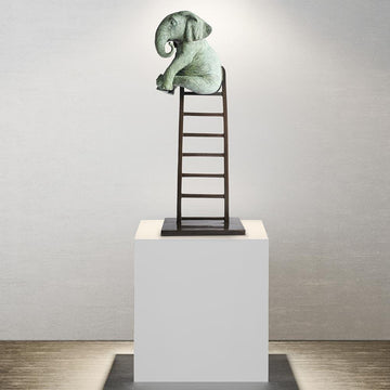 Elephant Reaches New Heights (Bronze Sculpture)
