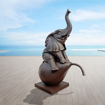 The Elephant and the Pear (Bronze Sculpture, Mid-Size)