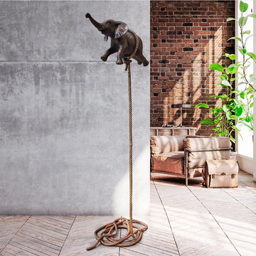 Flying Elephant on Long Rope (Bronze Sculpture)