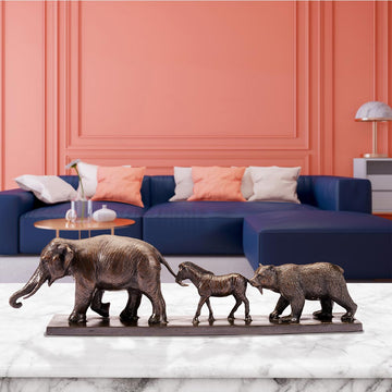 Love the Indian Elephant, the Grevy's Zebra, and the Asiatic Black Bear (Bronze Sculpture)