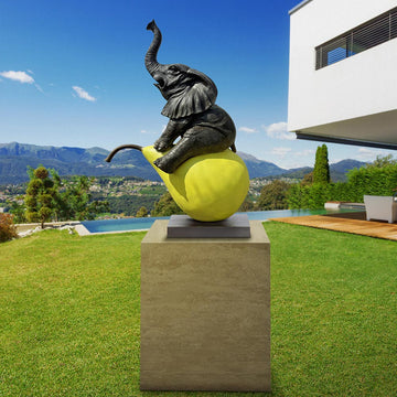 The Elephant and the Pear (Bronze Sculpture, Mid-Size)