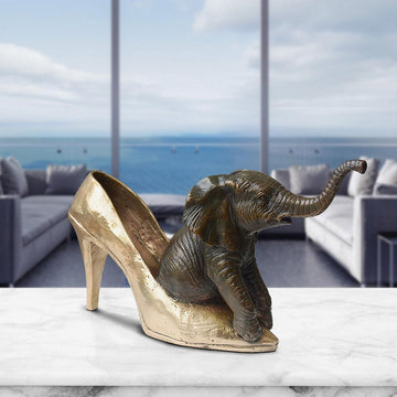 Walk with the Elephant (Bronze Sculpture)