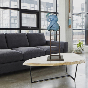 The Elephant Reached New Heights with a Little Help (Bronze Sculpture)