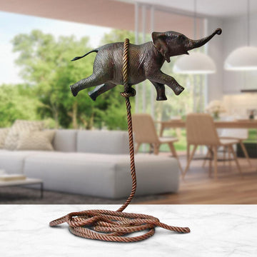 Flying Elephant on Short Rope (Bronze Sculpture)