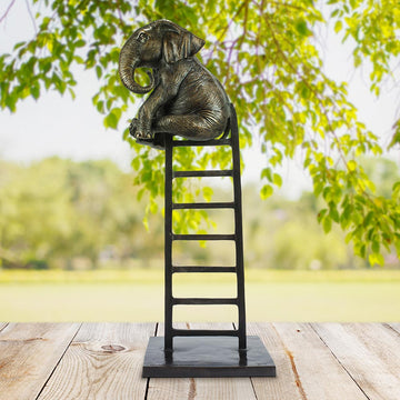 Elephant Up High (Bronze Sculpture)