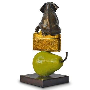 The Elephant Just Wanted a Camera and Pear (Bronze Sculpture)
