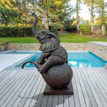 The Elephant and the Pear (Bronze Sculpture, Mid-Size)