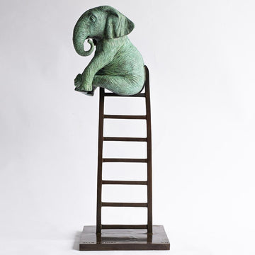 Elephant Reaches New Heights (Bronze Sculpture)