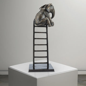 Elephant Up High (Bronze Sculpture)