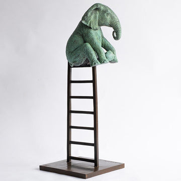 Elephant Reaches New Heights (Bronze Sculpture)