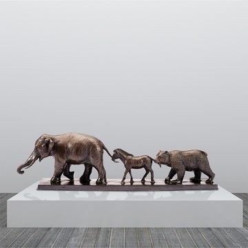 Love the Indian Elephant, the Grevy's Zebra, and the Asiatic Black Bear (Bronze Sculpture)