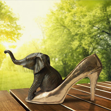 Walk with the Elephant (Bronze Sculpture)