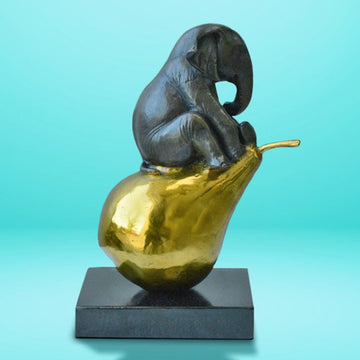 The Elephant Was Just Pearfect (Bronze Sculpture, Small)