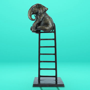 Elephant Up High (Bronze Sculpture)