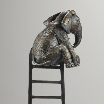 Elephant Up High (Bronze Sculpture)