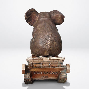 The elephant has a crush on tanks (Bronze Sculpture)