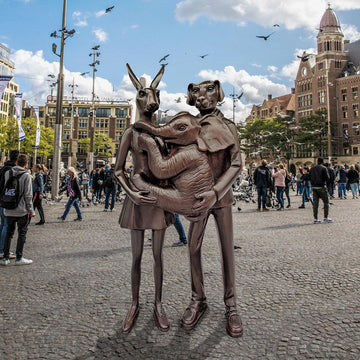 The Elephant Lovers (Bronze Sculpture)