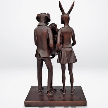 They Were Elephant Lovers (Bronze Sculpture, Miniature Collection)