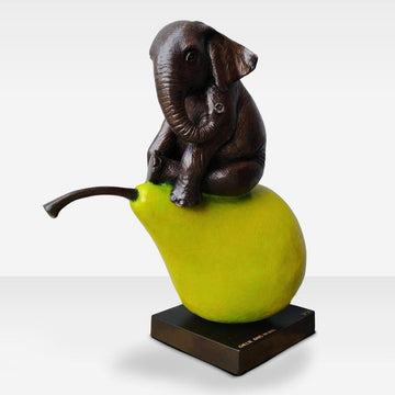 Elephants Will Pair for Life (Bronze Sculpture)