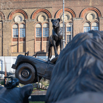 Elsa on Landrover (Bronze Sculpture)