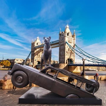 Elsa on Landrover (Bronze Sculpture)
