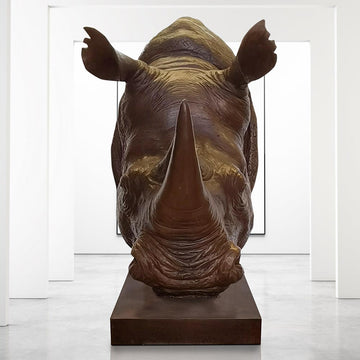 Fatu the Northern White Rhino Was Thinking Big (Bronze Sculpture)