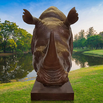 Fatu the Northern White Rhino Was Thinking Big (Bronze Sculpture)