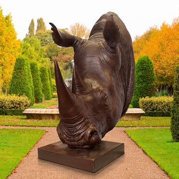 Fatu the Northern White Rhino Was Thinking Big (Bronze Sculpture)