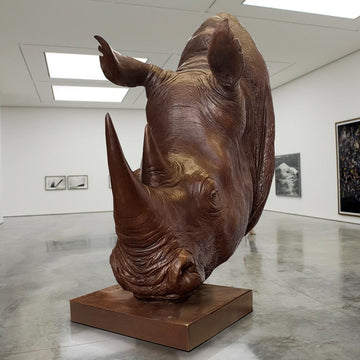 Fatu the Northern White Rhino Was Thinking Big (Bronze Sculpture)