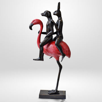 They Were the Flamingo Riders (Bronze Sculpture, Miniature Collection)