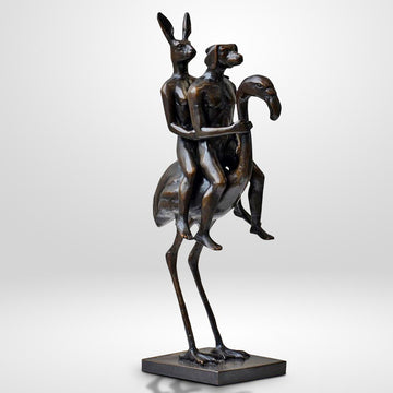 They Were the Flamingo Riders (Bronze Sculpture, Miniature Collection)