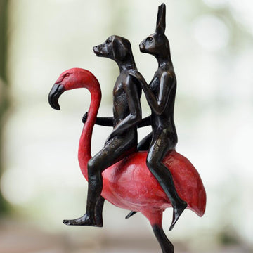 They Were the Flamingo Riders (Bronze Sculpture, Miniature Collection)
