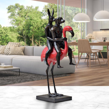 They Were the Flamingo Riders (Bronze Sculpture, Miniature Collection)