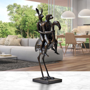 They Were the Flamingo Riders (Bronze Sculpture, Miniature Collection)