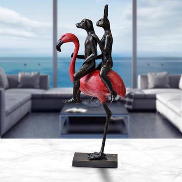 They Were the Flamingo Riders (Bronze Sculpture, Miniature Collection)