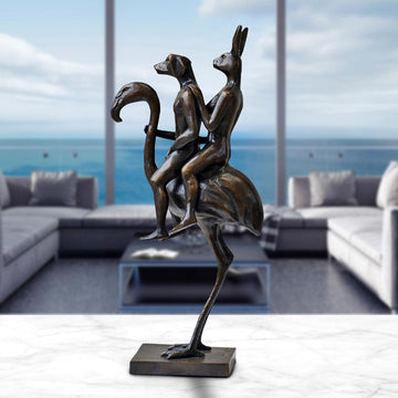 They Were the Flamingo Riders (Bronze Sculpture, Miniature Collection)