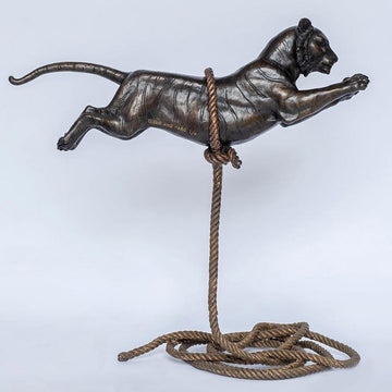 Flying Tiger on Short Rope (Bronze Sculpture)
