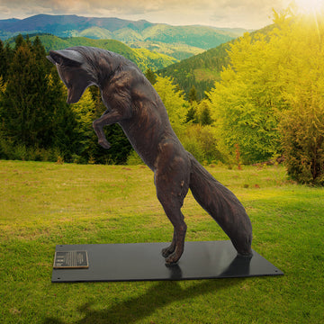 Wild Baby Arctic Fox (Bronze Sculpture)