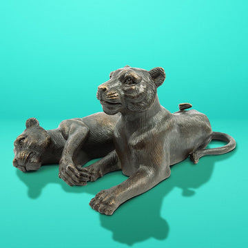The Cubs Were Best Friends (Bronze Sculpture)