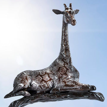 Giraffe in a Tree of Love (Bronze Sculpture)