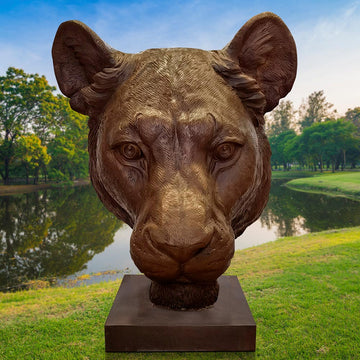 Gahiji the African Lioness was Thinking Big (Bronze Sculpture)
